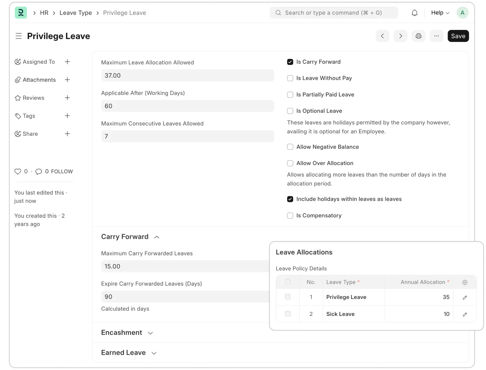 Axina HR leave management